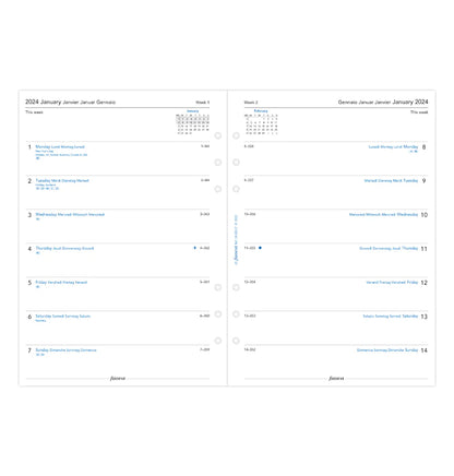 (PRE-ORDER) Filofax Week On One Page Diary - A5 2024 Multilanguage
