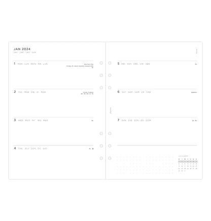 (PRE-ORDER) Filofax Minimal Week On Two Pages Diary - A5 2024 Multilanguage