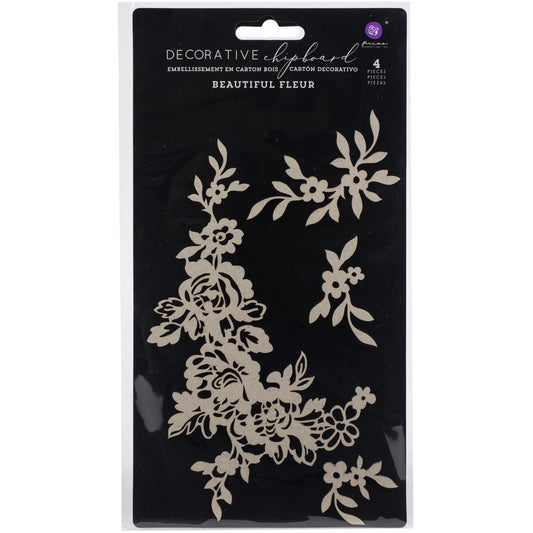 Prima Marketing Laser Cut Chipboard - Beautiful Fleur - 647377