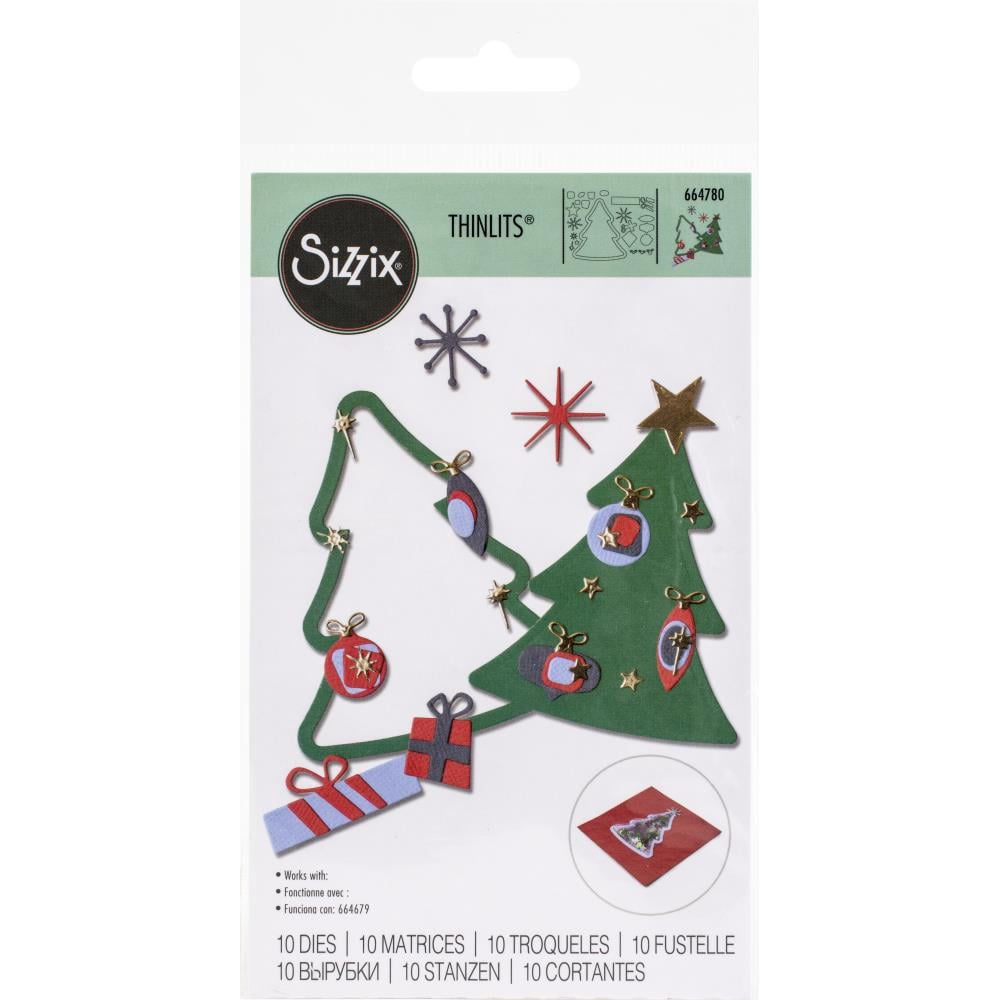 Sizzix Thinlits Dies 10 Pc - Retro Tree - 664780