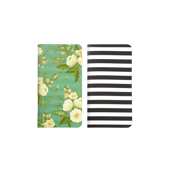 Websters Pages Black and White Stripes and Floral Travelers Notebook Inserts Standard Size - NP108