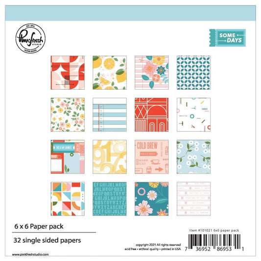 PinkFresh Studio Single-Sided Paper Pack 6"X6" 32 Pc - Some Days - PFSO1021