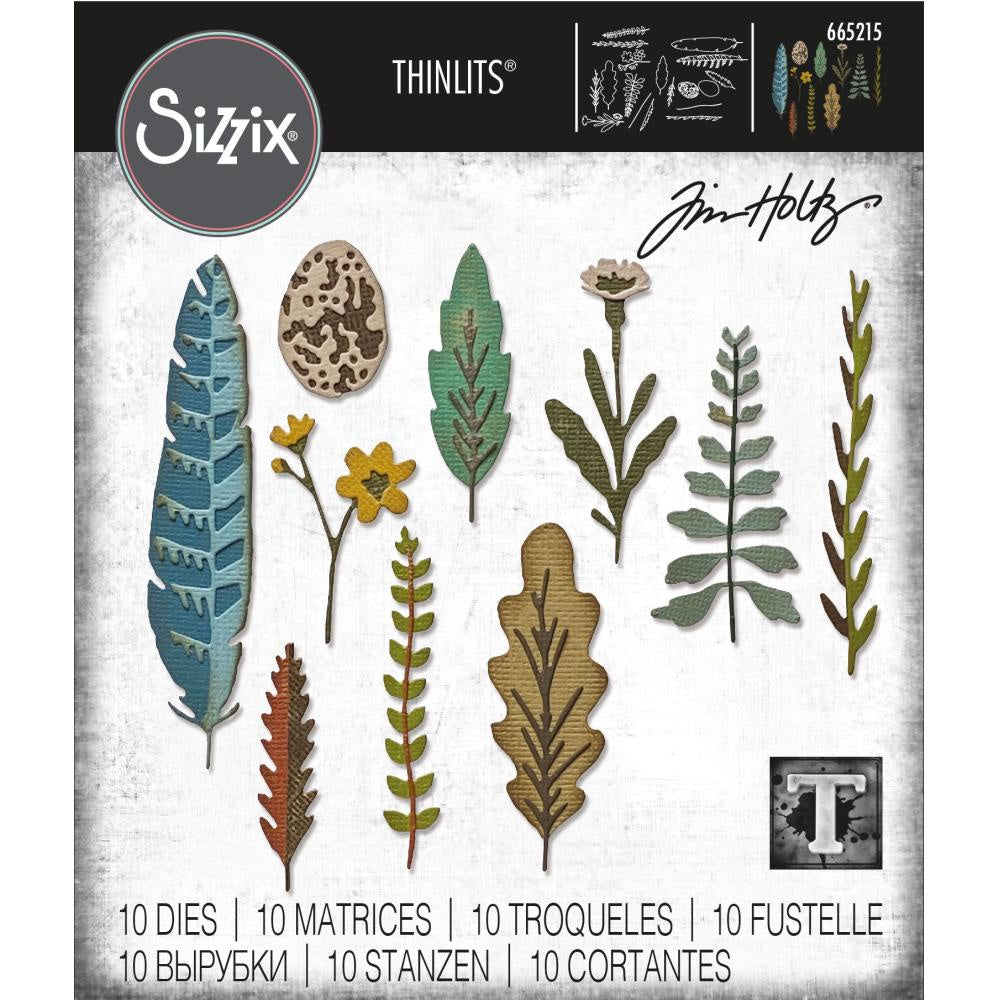 Sizzix Thinlits Dies By Tim Holtz 10 Pc - Funky Nature - 665215