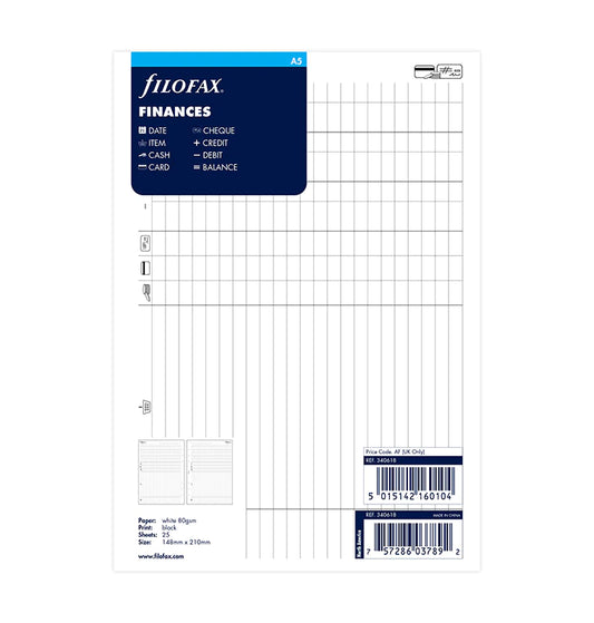 Filofax Finances Refill - A5 - 340618