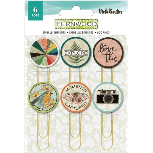 Vicki Boutin Fernwood Epoxy Paper Clips 6 Pc - VB010806