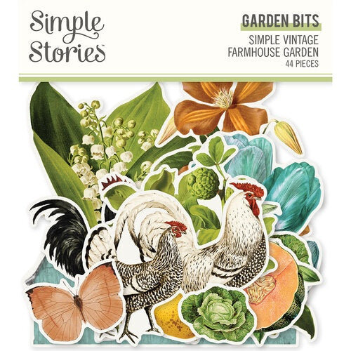 Simple Stories Simple Vintage Farmhouse Garden Bits & Pieces Ephemera 44 Pc - Garden - FG15022