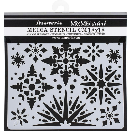 Stamperia Stencil 7.08"X7.08" - Snowflakes - KSTDQ49