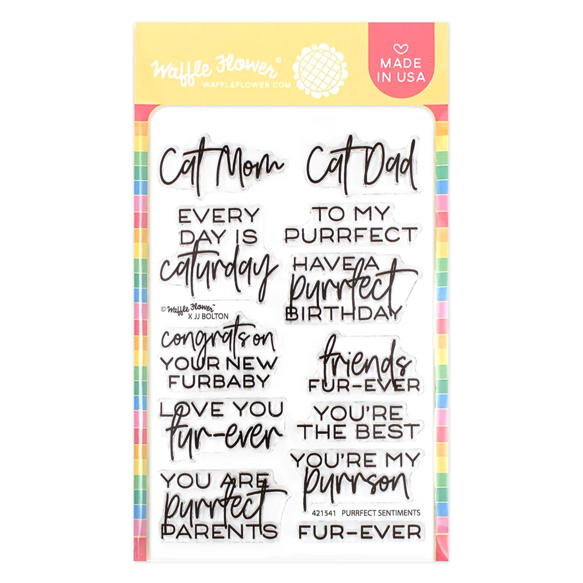 Waffle Flower x JJ Bolton Purrfect Sentiments Stamp Set - 421541