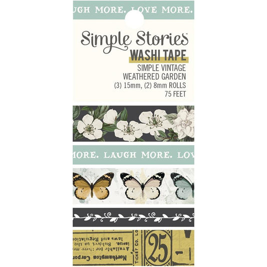 Simple Stories Simple Vintage Weathered Garden Washi 5 Pc - WG16730