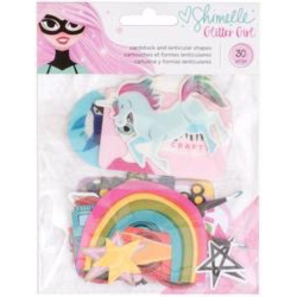 American Craft Shimelle Girl Glitter Girl Holographic Ephemera - 343662