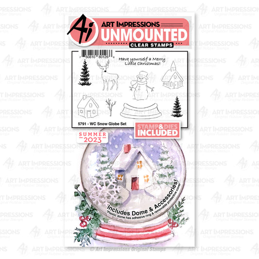 Art Impressions  WC Snow Globe Stamps and Dies Set - 5791