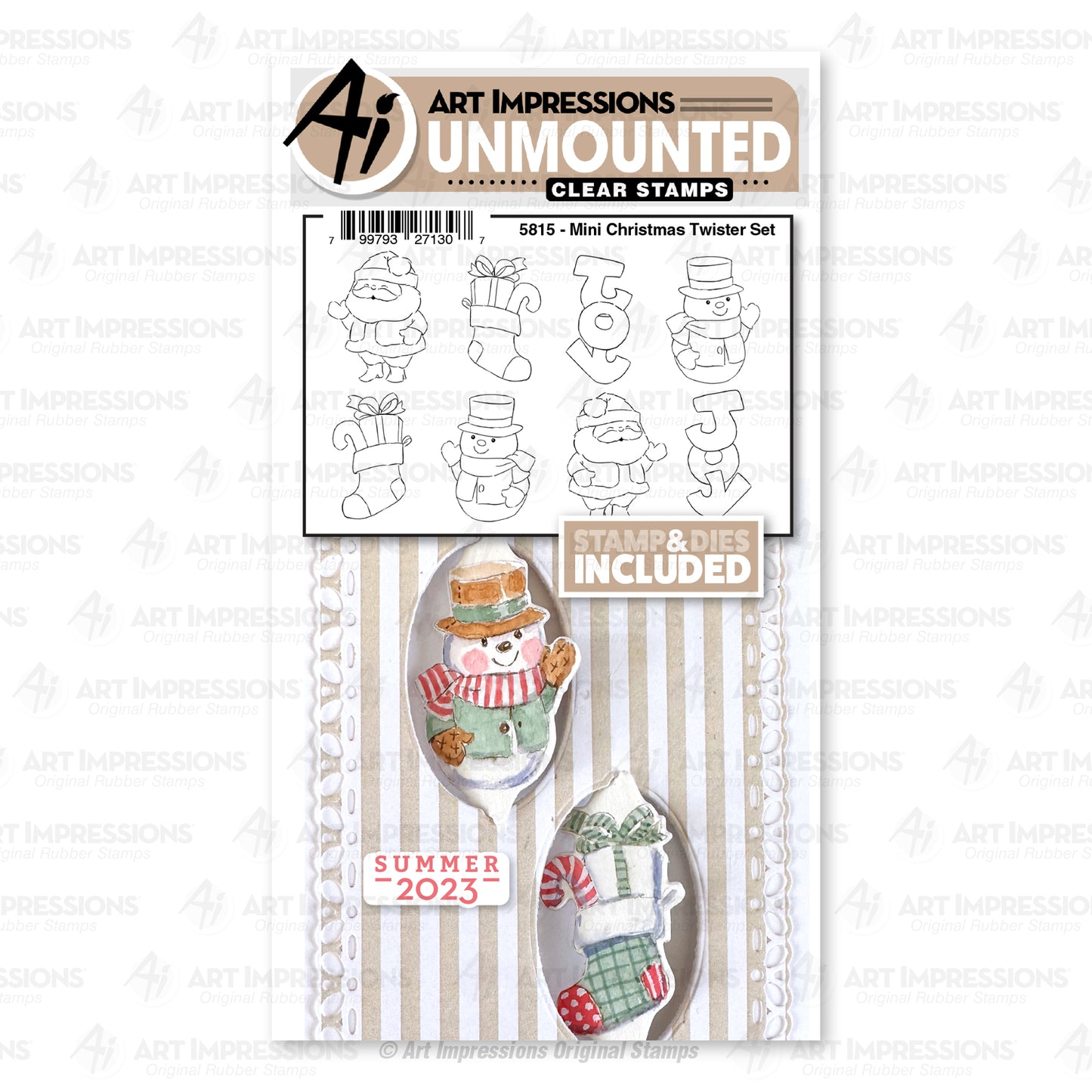 Art Impressions Mini Christmas Twisters Stamps and Dies Set - 5815