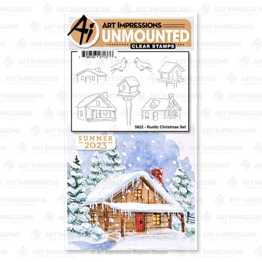 Art Impressions Rustic Christmas Stamps Set - 5822