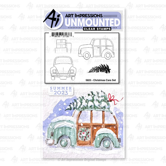Art Impressions Christmas Cars Stamps Set - 5823