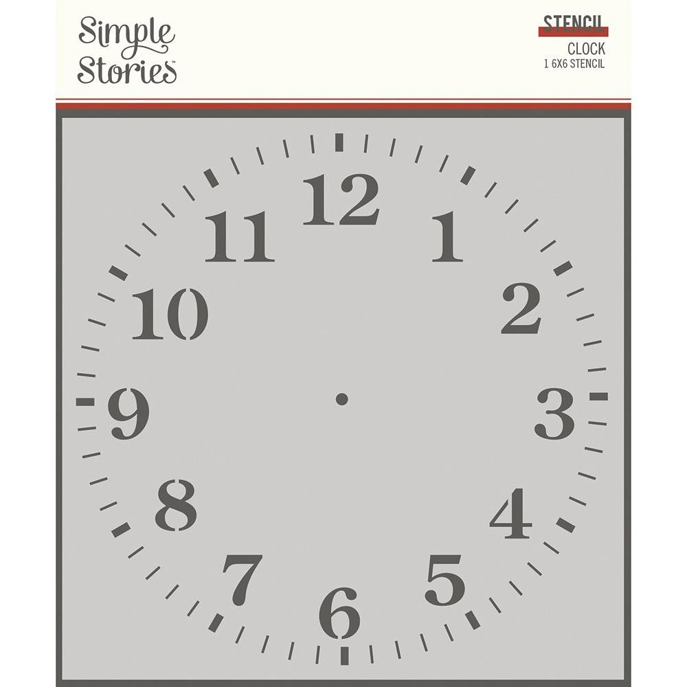 Simple Stories Simple Vintage Ancestry Stencil 6"X6" - Clock - SVA14131