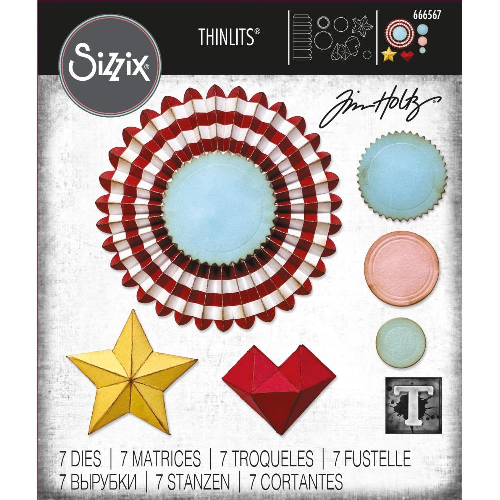 Sizzix Thinlits Dies By Tim Holtz 6/Pkg - 666567