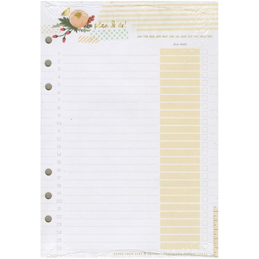 Webster's Pages Color Crush A5 Personal Planner Inserts Lists to Love - P1012