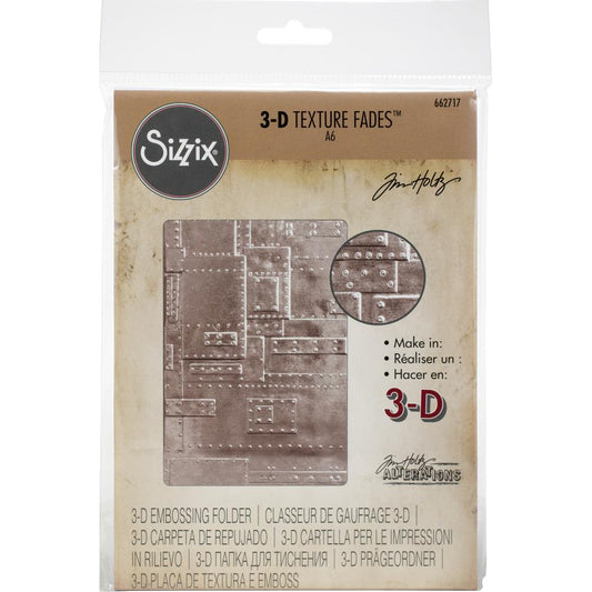 Sizzix 3D Texture Fades Embossing Folder By Tim Holtz Foundry - 662717