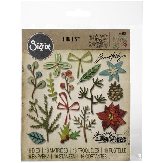 Sizzix Thinlits Dies By Tim Holtz 18 Pc Funky Festive - 663101