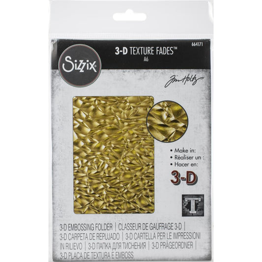 Sizzix 3D Textured Impressions Embossing Folder By Tim Holtz Crackle - 664171