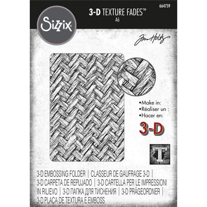 Sizzix 3D Texture Fades Embossing Folder By Tim Holtz Intertwined - 664759