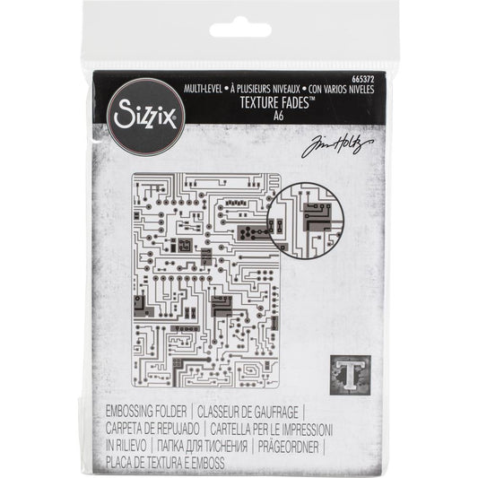 Sizzix 3D Textured Impressions Embossing Folder By Tim Holtz Circuit - 665372