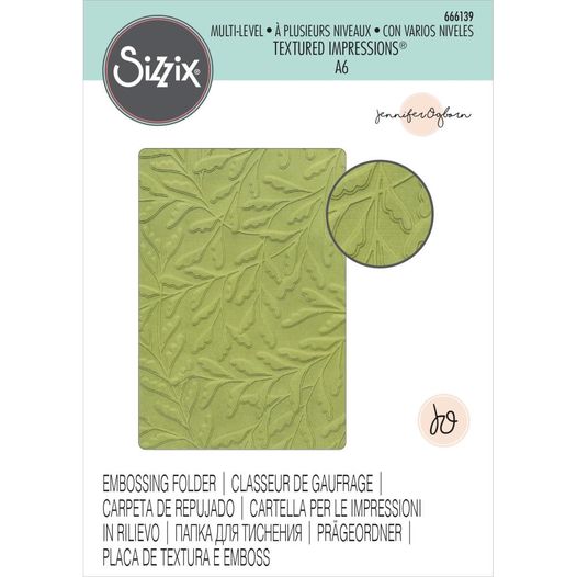 Sizzix Multi-Level Textured Impressions By Jennifer Ogborn - Delicate Leaves - 666139