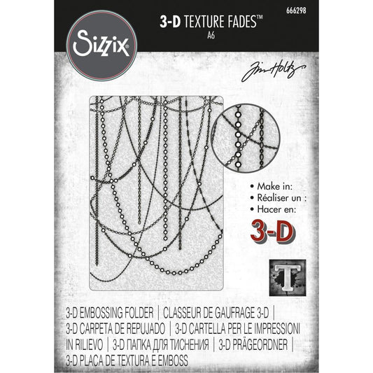 (PRE-ORDER) Sizzix 3D Texture Fades Embossing Folder By Tim Holtz Sparkle - 666298