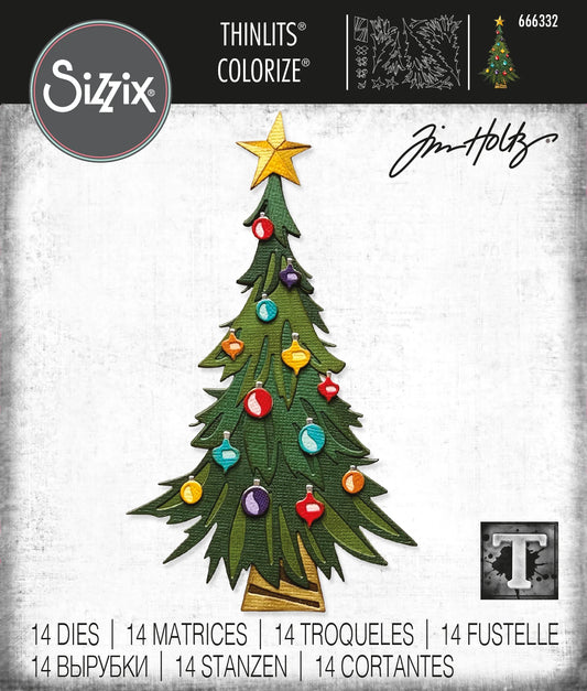 (PRE-ORDER) Sizzix Thinlits Dies By Tim Holtz Trim A Tree Colorize - 666332