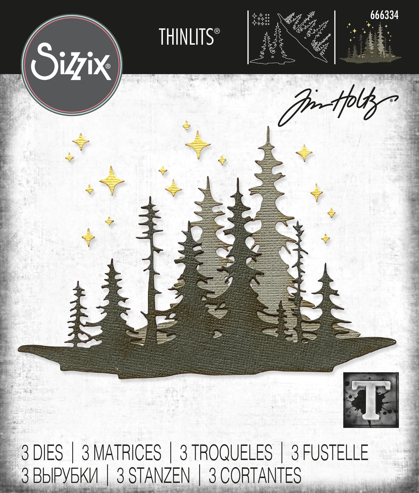 Sizzix Thinlits Dies By Tim Holtz Forest Shadows - 666334