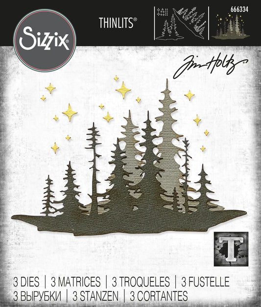 (PRE-ORDER) Sizzix Thinlits Dies By Tim Holtz Forest Shadows - 666334