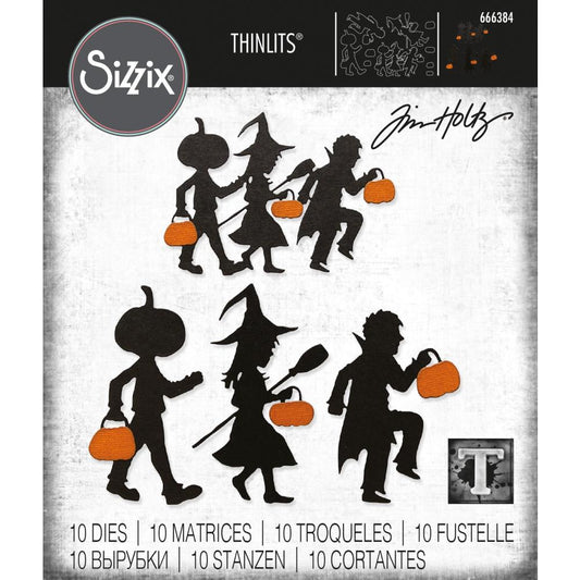(PRE-ORDER) Sizzix Thinlits Dies By Tim Holtz 10 Pc Halloween Night - 666384