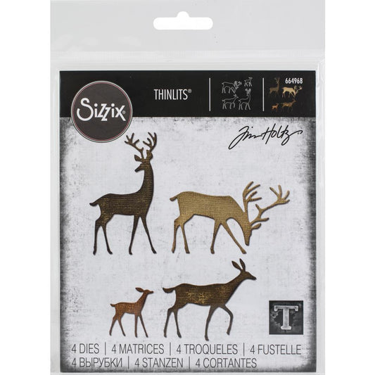 Sizzix Thinlits Dies By Tim Holtz 4 Pc - Darling Deer - 664968