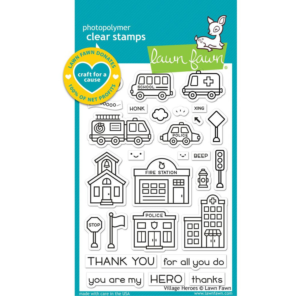 Lawn Fawn Village Heroes Clear Stamps - LF2327