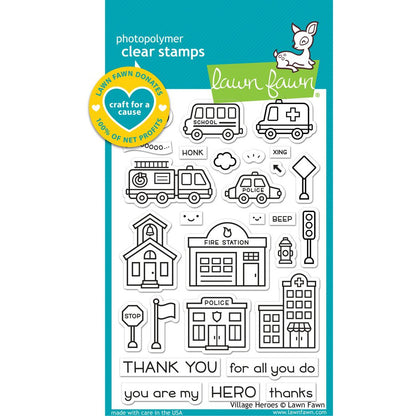 Lawn Fawn Village Heroes Clear Stamps - LF2327