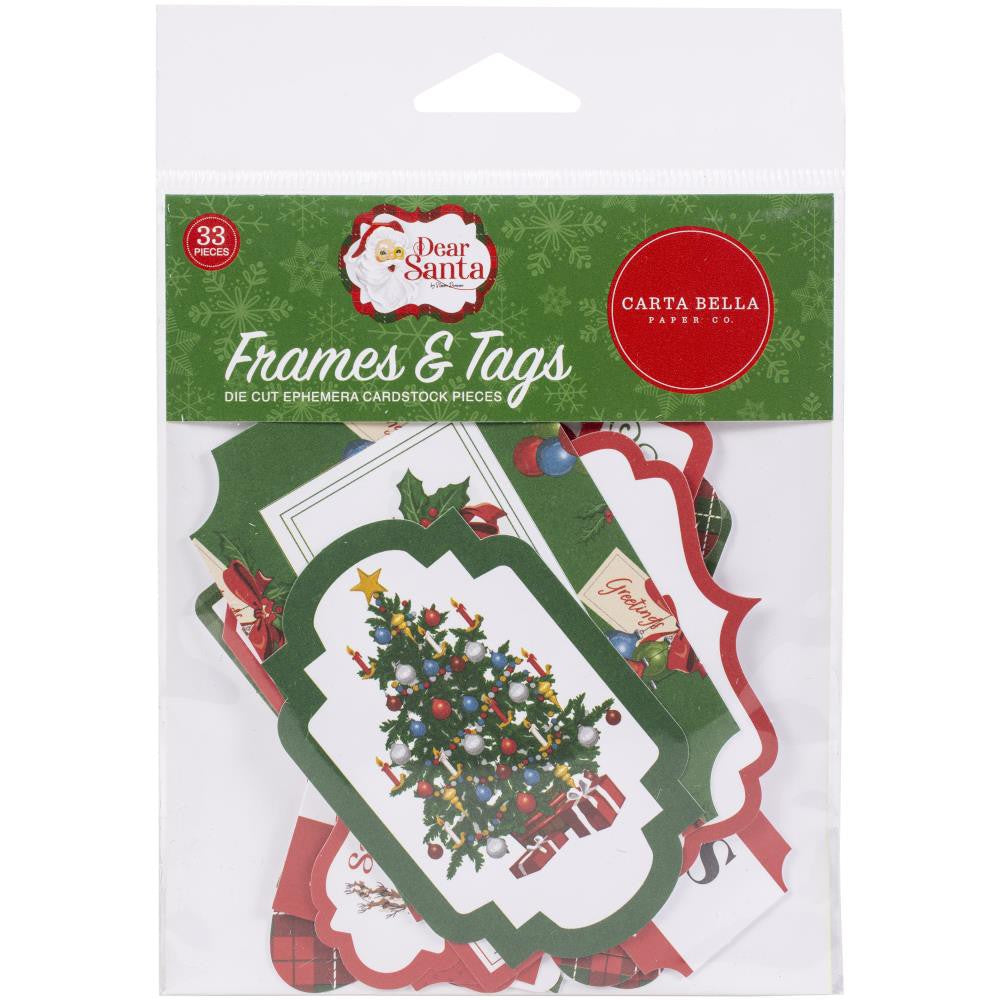 Carta Bella Cardstock Ephemera - Frames & Tags, Dear Santa   - DE125025