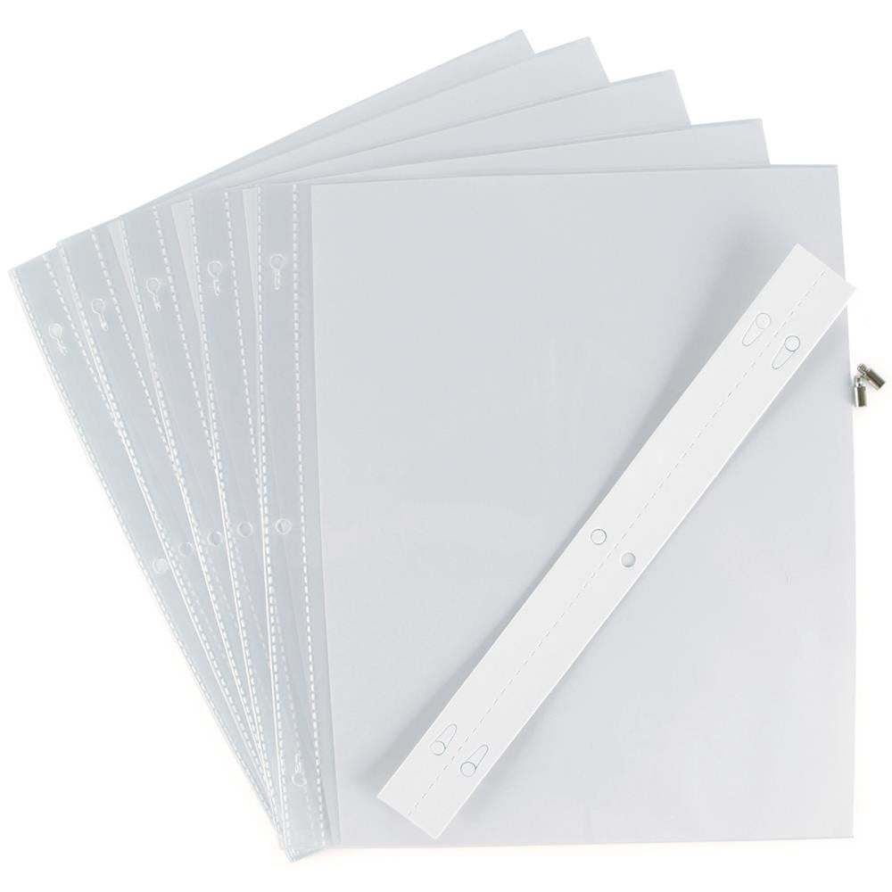 Pioneer Universal Top-Loading Page Protectors 5 Pc - 8.5"X11" (W/White Inserts) - RW85