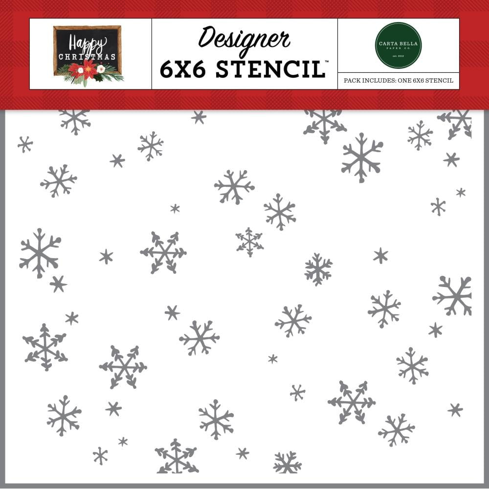 Carta Bella Stencil 6"X6" Happy Christmas - Tis The Season - XM140033