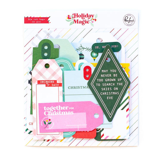 PinkFresh Cardstock Die-Cuts Ephemera - Tags, Holiday Magic - PFHO0621