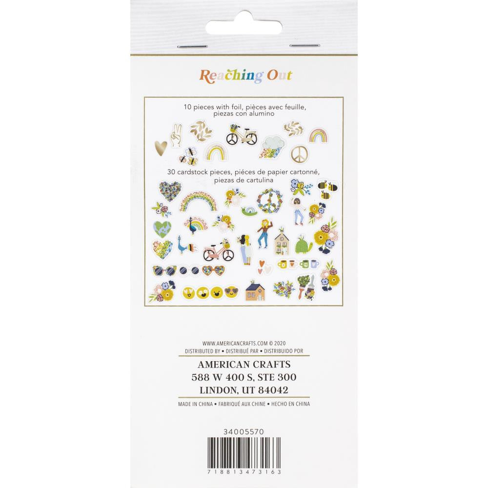 Jen Hadfield Reaching Out Ephemera Icons W/Gold Foil Accents - JH005570