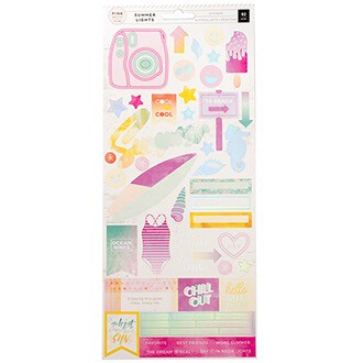 Pink Paislee Summer Lights Cardstock Stickers - 310271