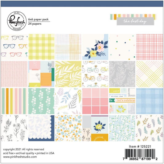 PinkFresh Studio Double-Sided Paper Pack 6"X6" 24 Pc - The Best Day - PFTB5221