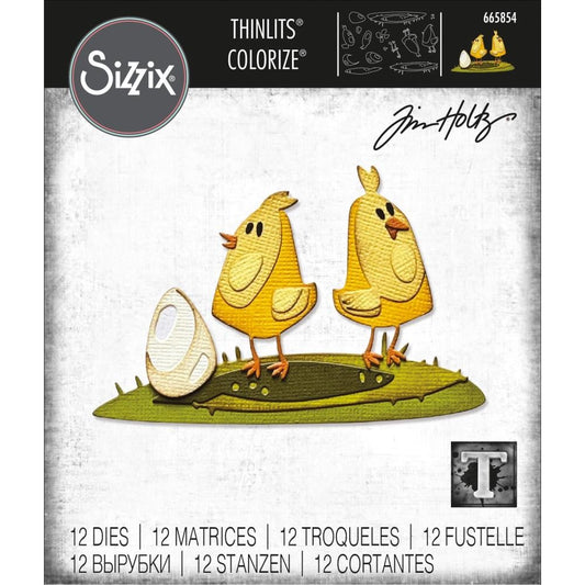 Sizzix Thinlits Dies By Tim Holtz 12 Pc - Papercut Chicks Colorize - 665854