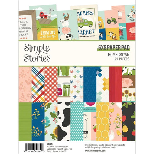 Simple Stories Double-Sided Paper Pad 6"X8" 24 Pc - Homegrown - HMG16214