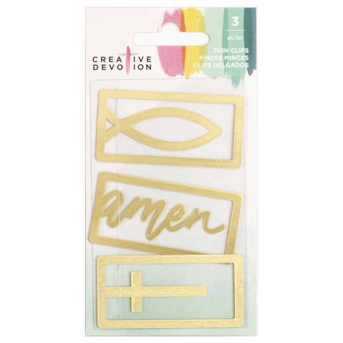 American Crafts Creative Devotion Thin Clips Gold Metal - 342741