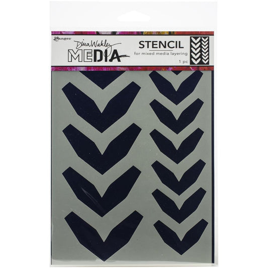 Dina Wakley Media Stencils 9"X6" - Large Fractured Chevrons - MDS 68228