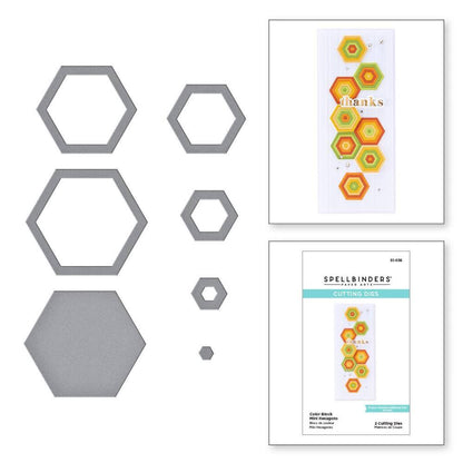 Spellbinders Etched Dies - Mini Hexagons - Color Block - S1036