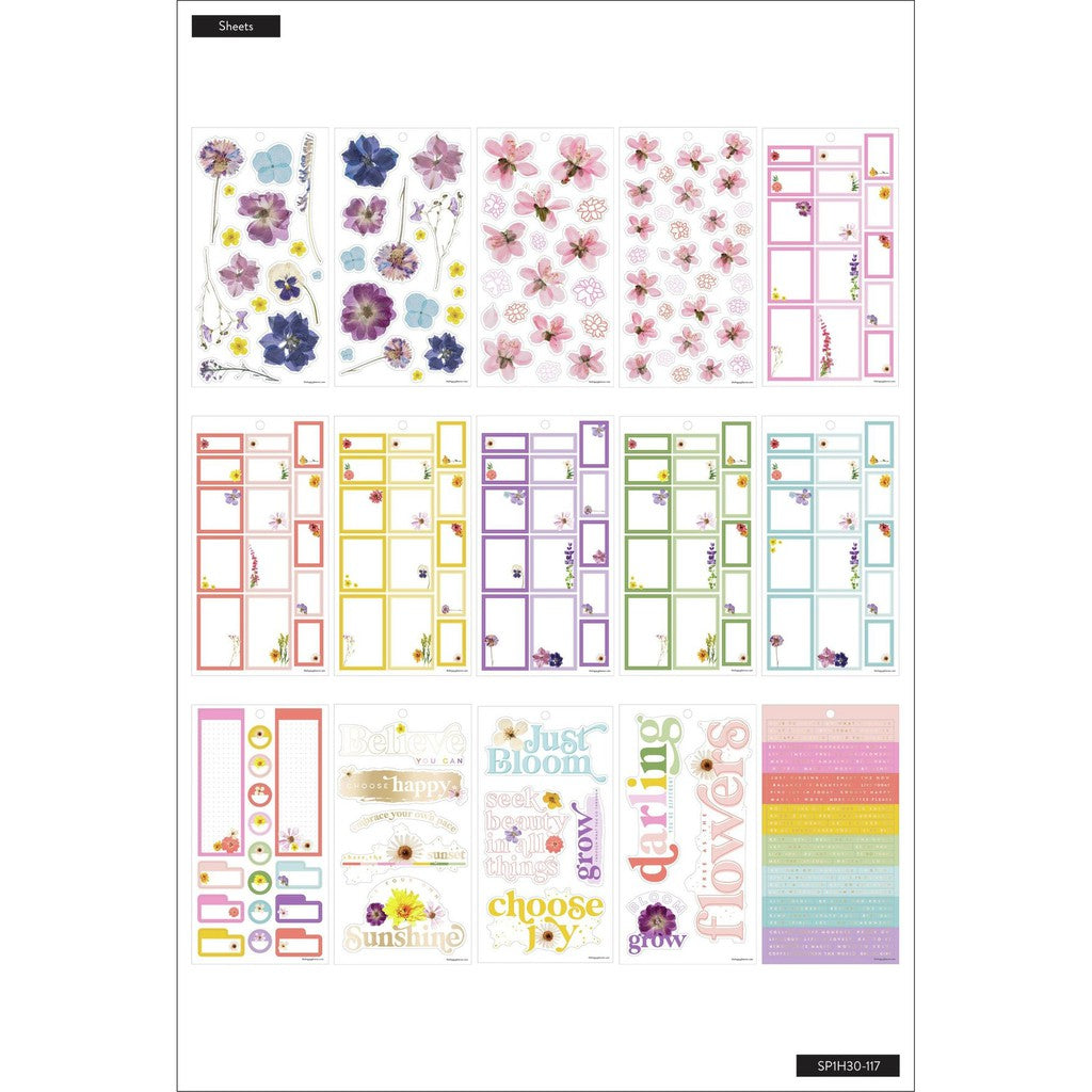 MAMBI Happy Planner Value Pack Stickers - Pressed Florals - SP1H30-117
