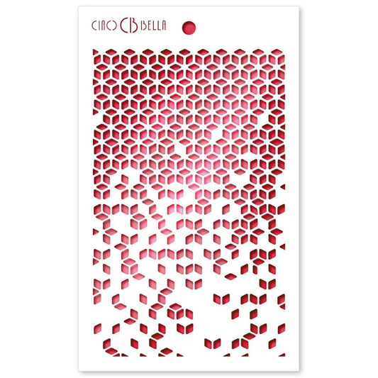 Ciao Bella Stencil Art Texture Stencil 5"X8" - Cubes - MS022