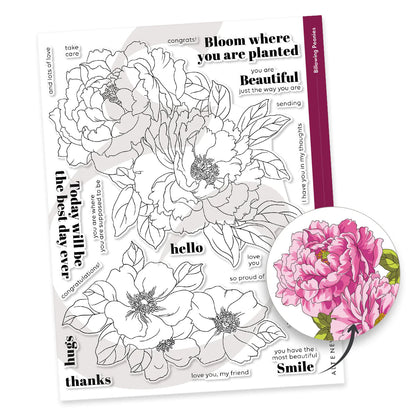 Altenew Billowing Peonies Stamp Set - ALT7740